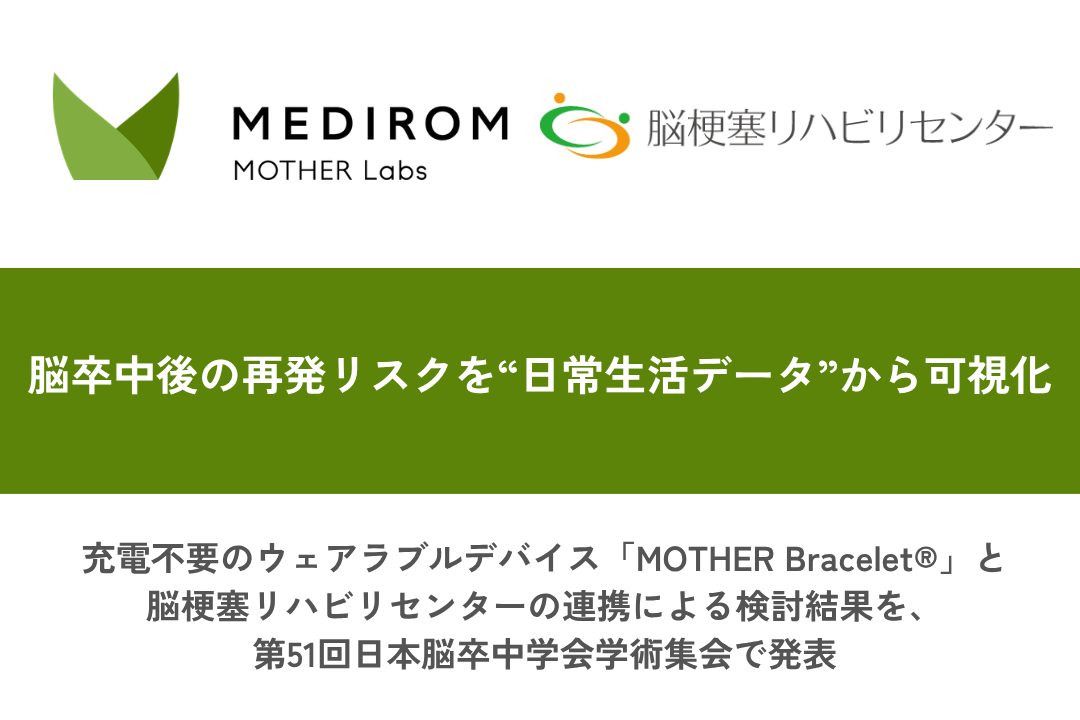 脳卒中後の再発リスクを“日常生活データ”から可視化 ― 充電不要の